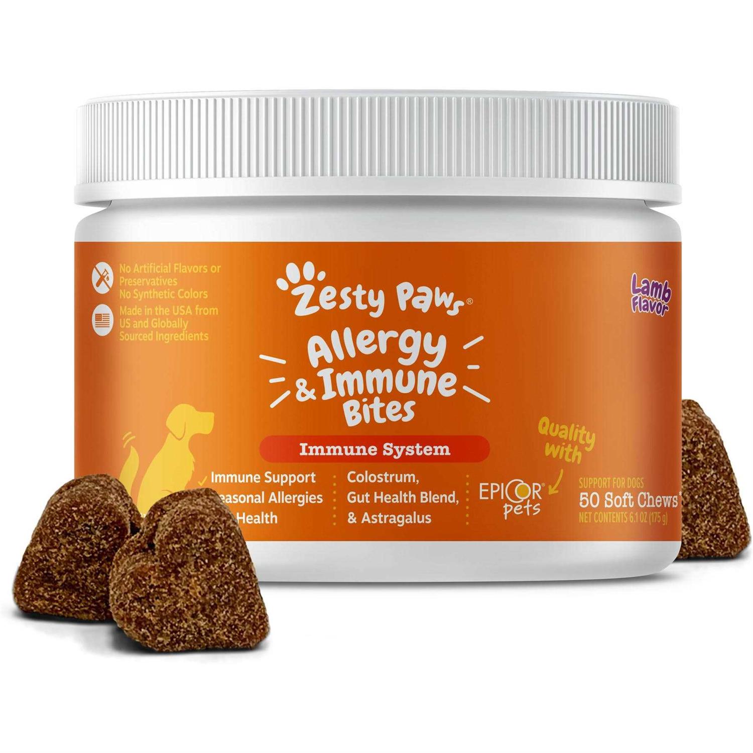Zesty Paws Dog Allergy Relief Anti Itch Supplement Omega 3 Probiotics for Dogs - Healthber