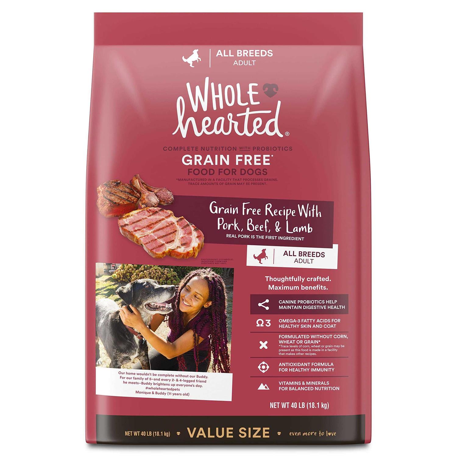 WholeHearted Grain Free Pork Beef & Lamb Recipe Dry Dog Food - Healthber