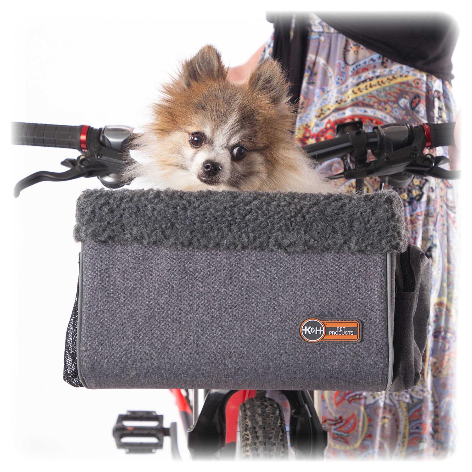 K&H Pet Products Travel Bike Basket for Pets Gray - Healthber