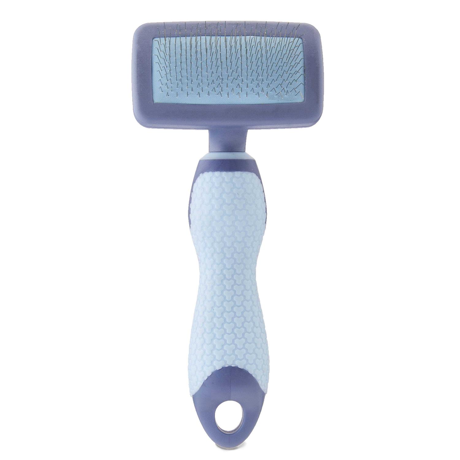 Vibrant Life Plastic Dog Slicker Grooming Brush with a TPR Grip - Healthber