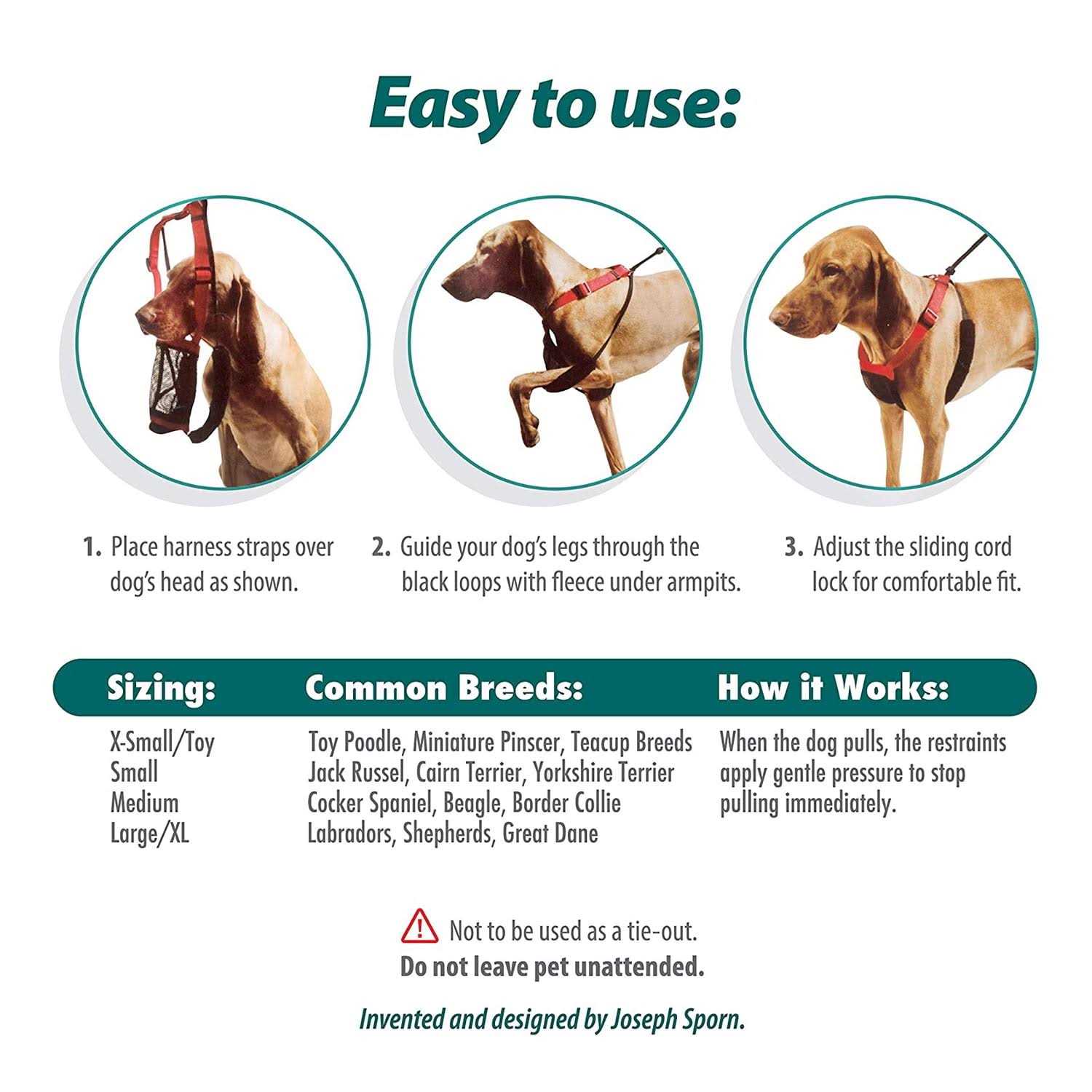Sporn Nylon Mesh Non-Pulling Dog Harness - Healthber