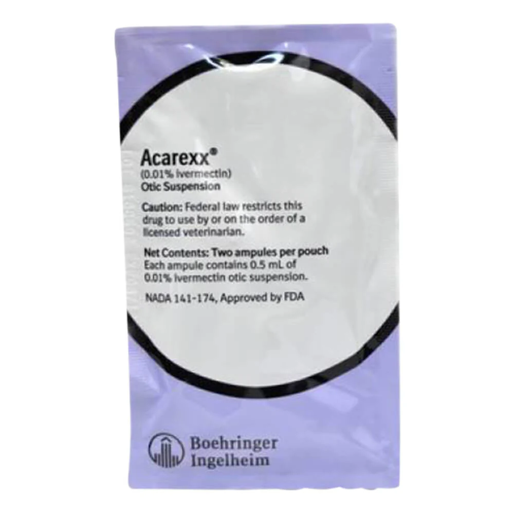 Rx Acarexx 0.01% Otic Suspension x 0.5ml Ampule - Healthber