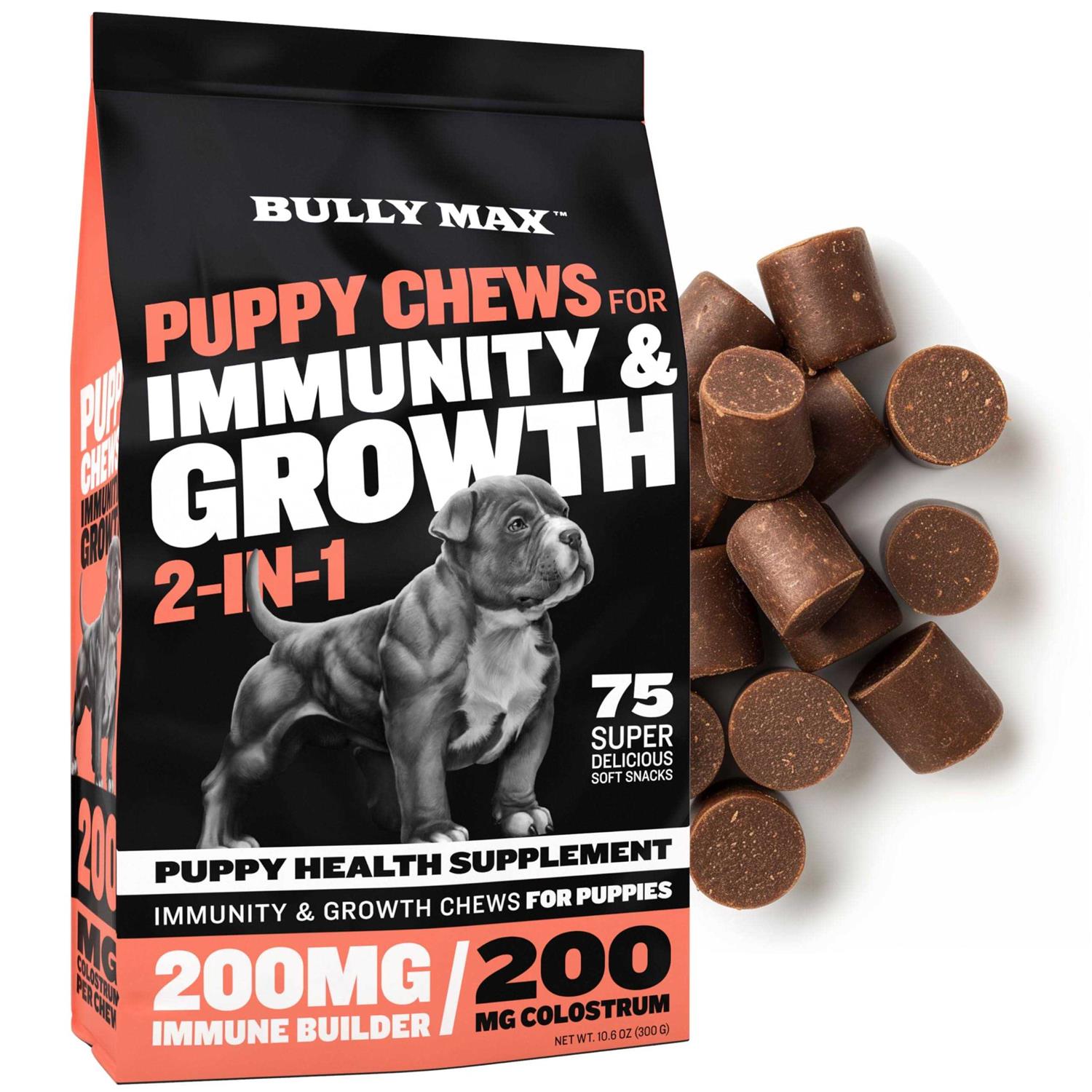 Bully Max 2-in-1 Puppy Chews for Immunity and Growth - Healthber