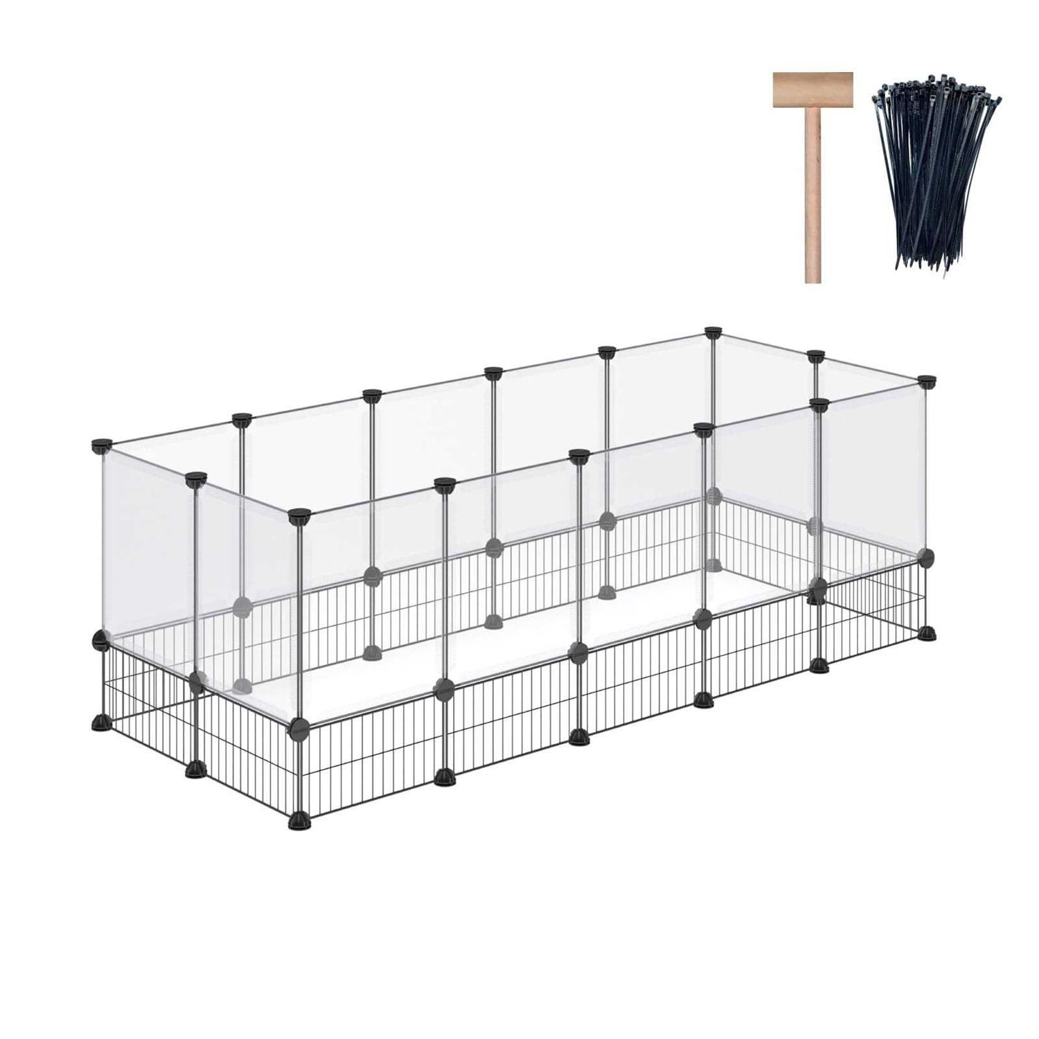 DINMO Rabbit Playpen guinea Pig cages Hamster cages Iron Net Bottom Design for Small Animal - Healthber