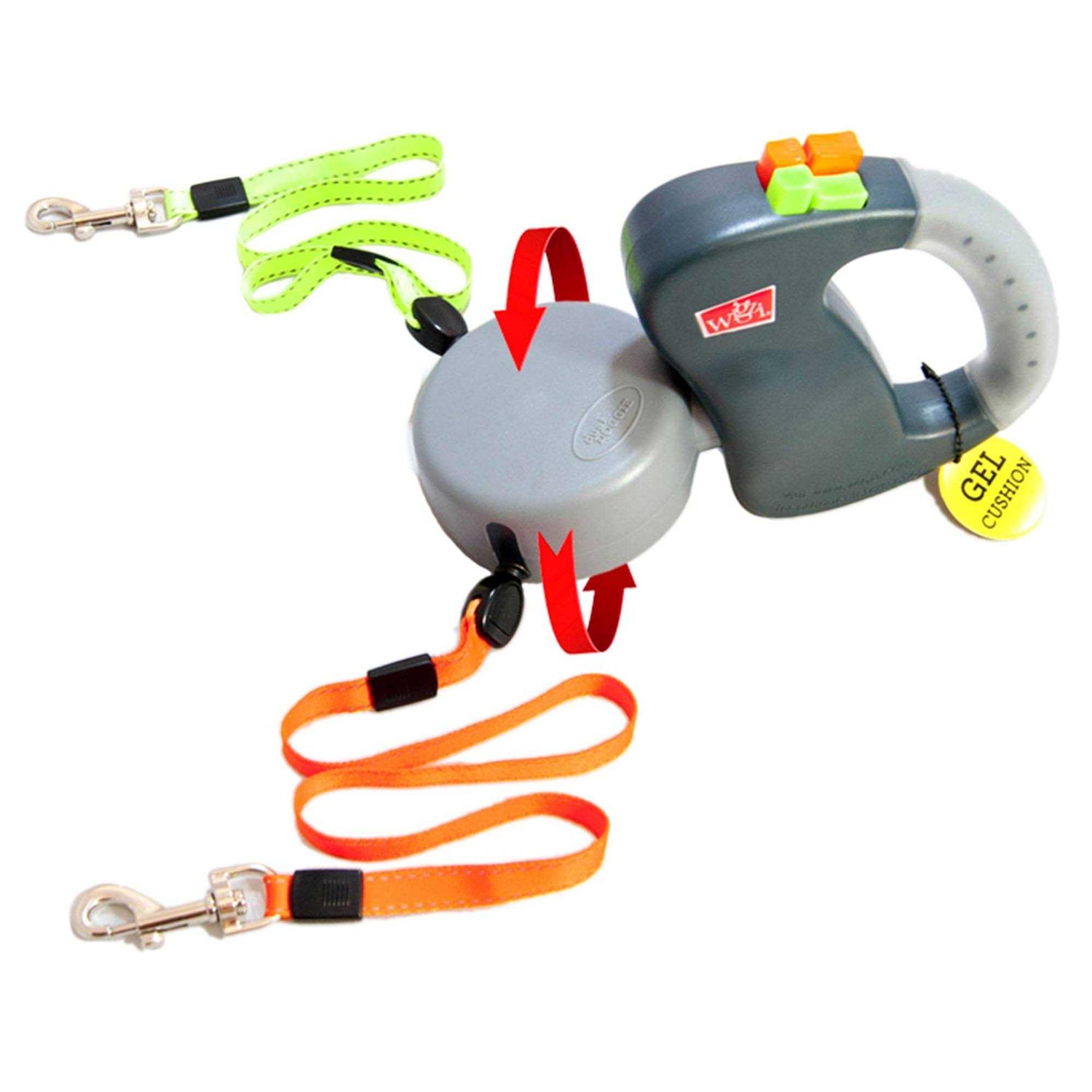 Wigzi Dual Doggie Gel Handle Retractable Dog Leash - Healthber