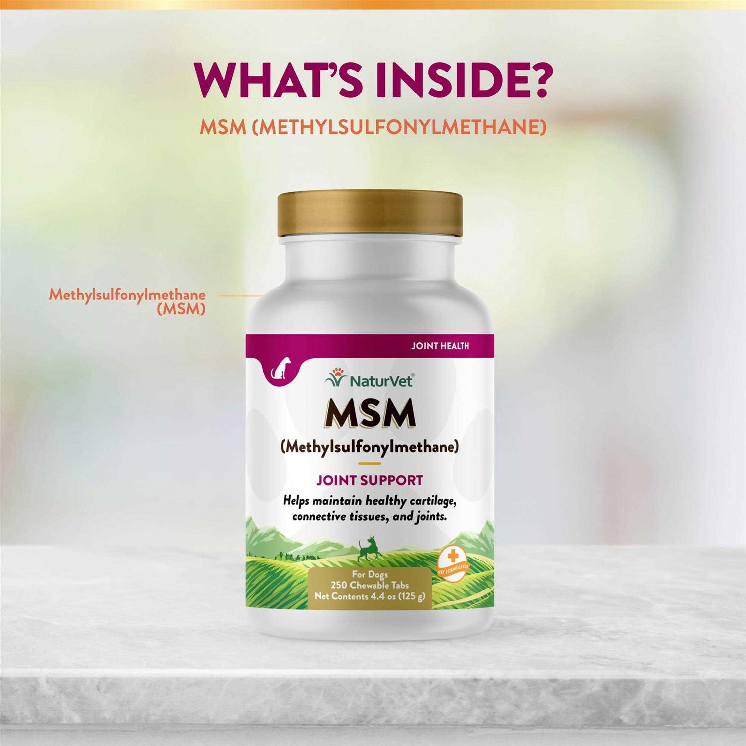 NaturVet MSM Methylsulfonylmethane Tablets for Dogs - Healthber