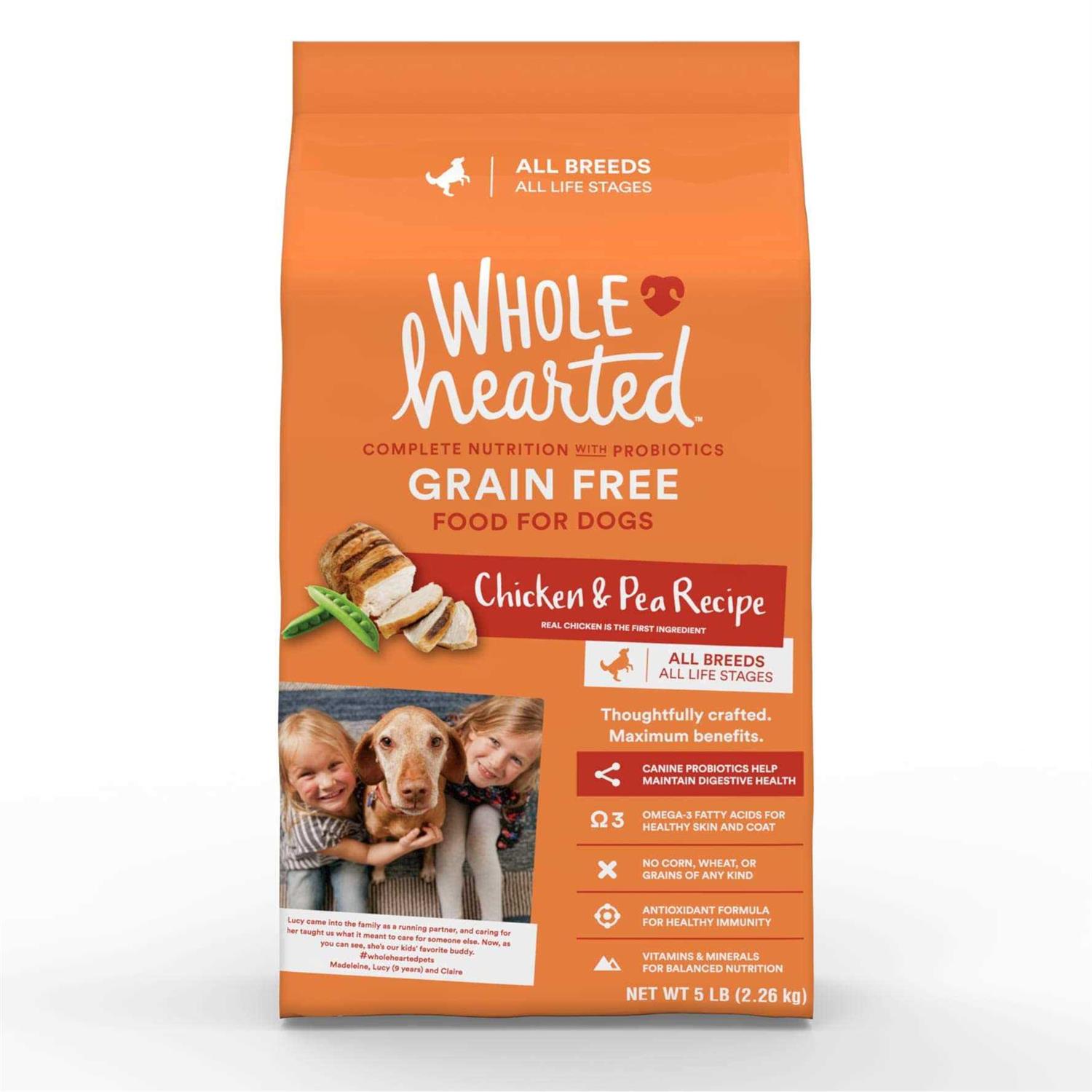 WholeHearted Grain Free All Life Stages Chicken & Pea Recipe Dry Dog Food - Healthber
