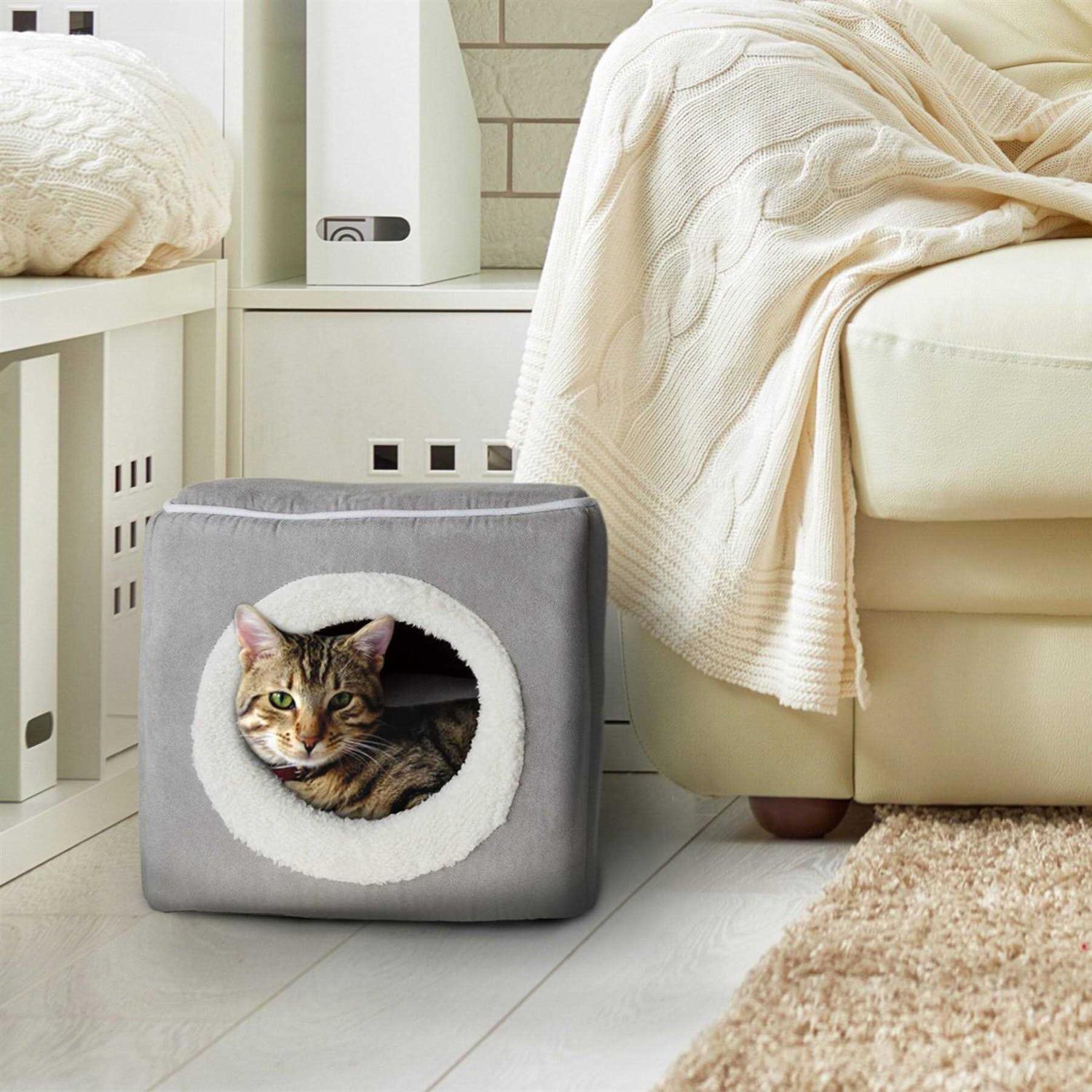 Pet Adobe 323530ZYA Indoor Cat Pet Bed Cave - Healthber