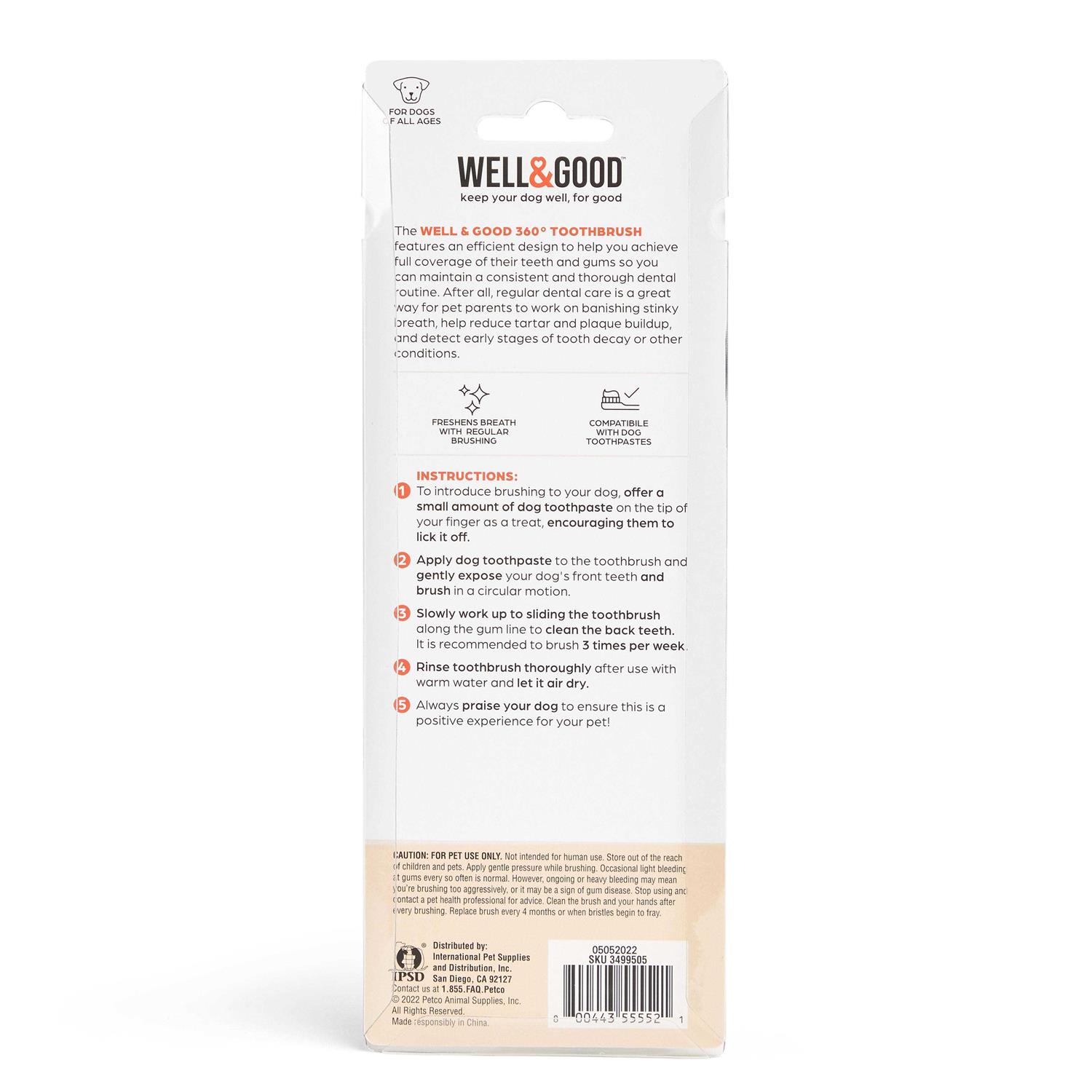 Well & Good 360 Dog Toothbrush - Healthber