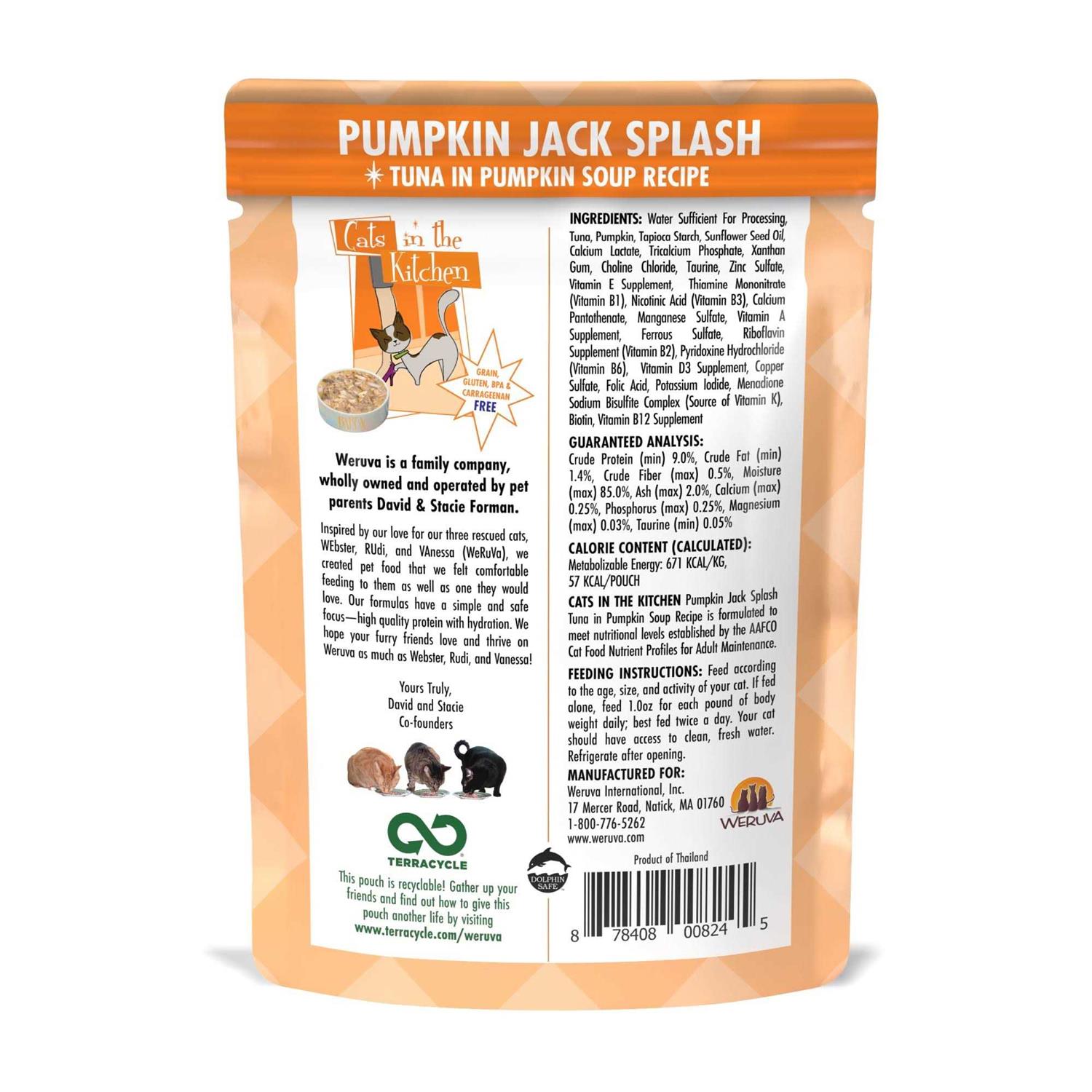 Weruva Cats in the Kitchen Pumpkin Jack Splash Pouches Wet Cat Food - Healthber
