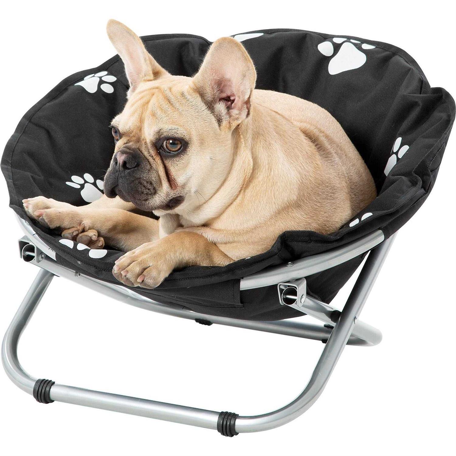 Etna Folding Pet Cot Chair Portable Round Fold Out Elevated Cat Bed - Healthber