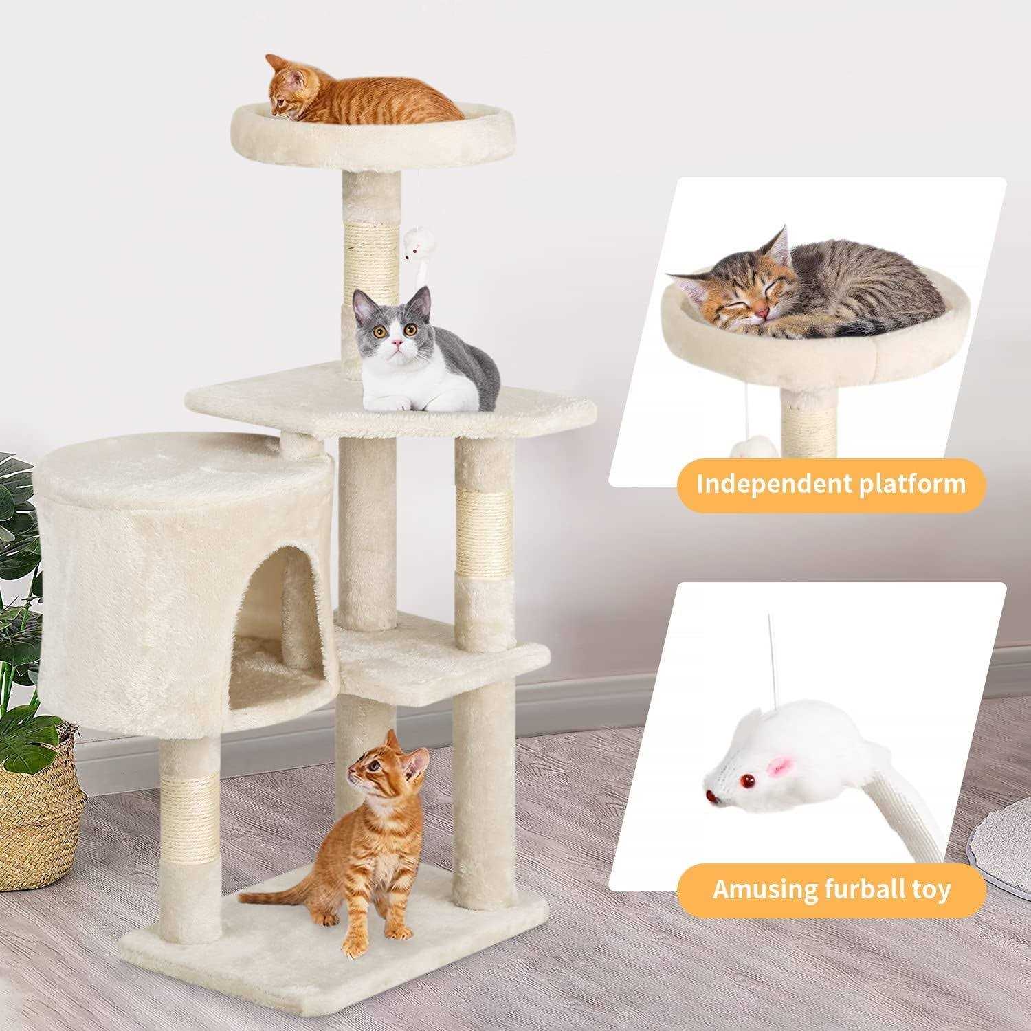 BestPet 36 Cat Tree Cat Tower Cat Condo Multi-Level - Healthber