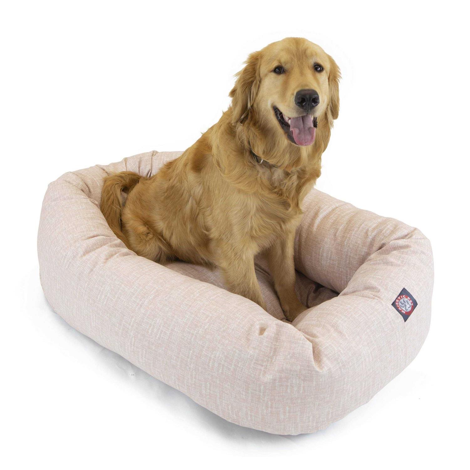 Majestic Pet Palette Heathered Sherpa Bagel Bolster Dog Bed - Healthber