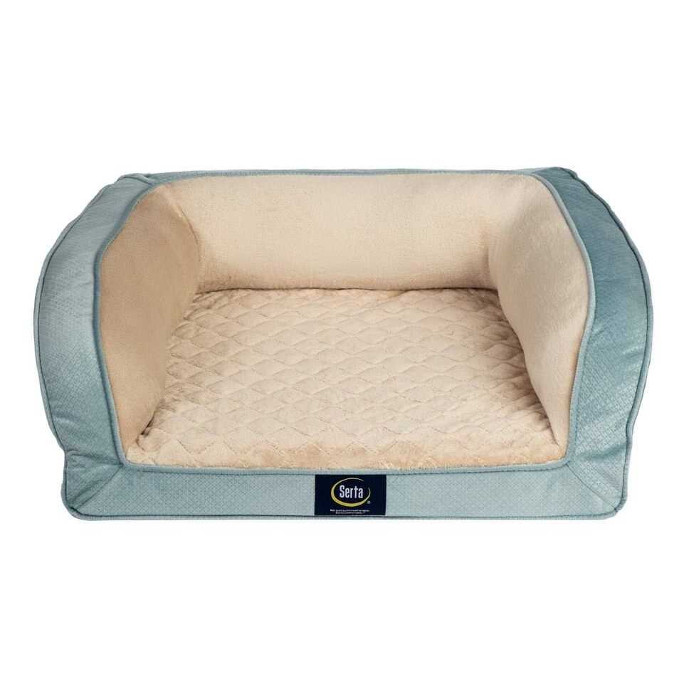 Serta Quilted Orthopedic Bolster Dog Bed w/Removable COVER - Healthber