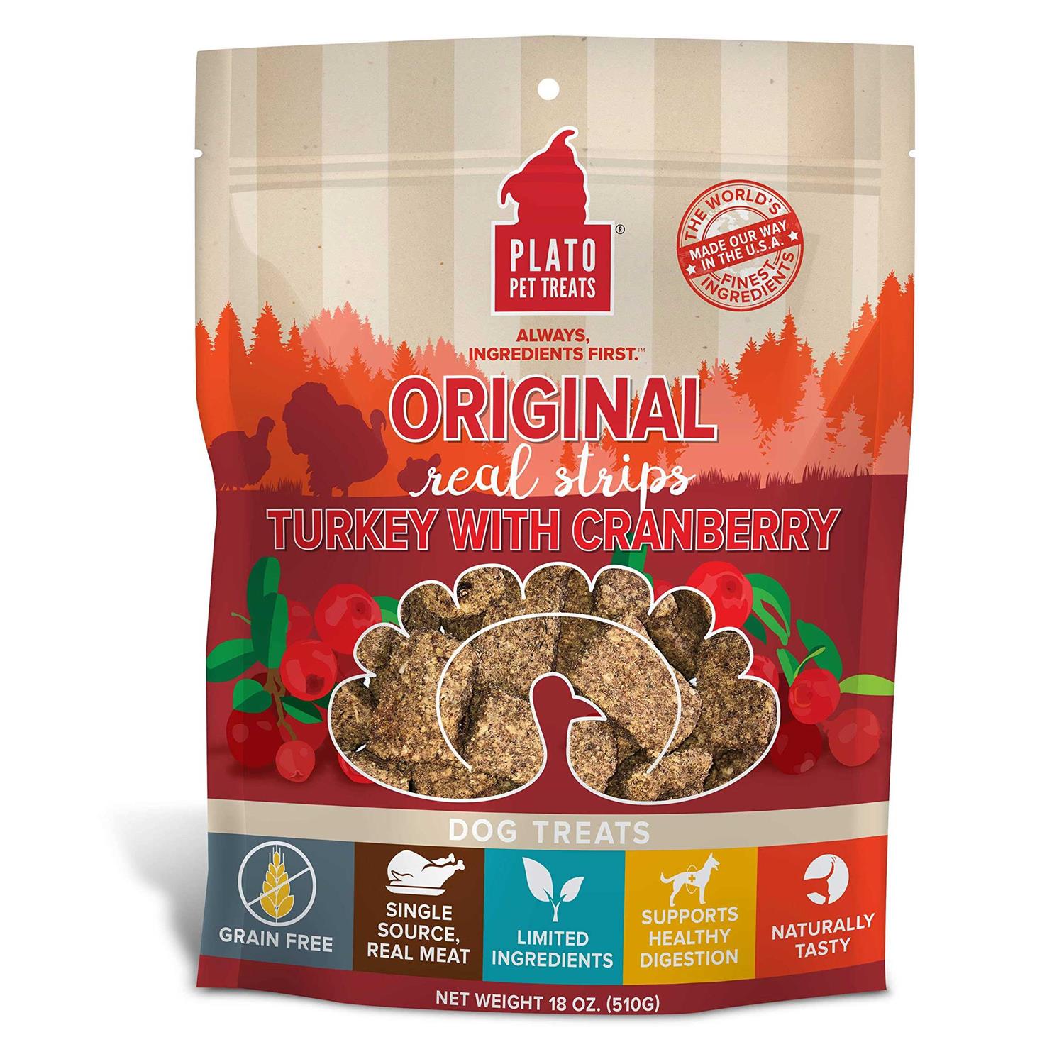 Plato Real Strips Turkey Dog Treats - Healthber