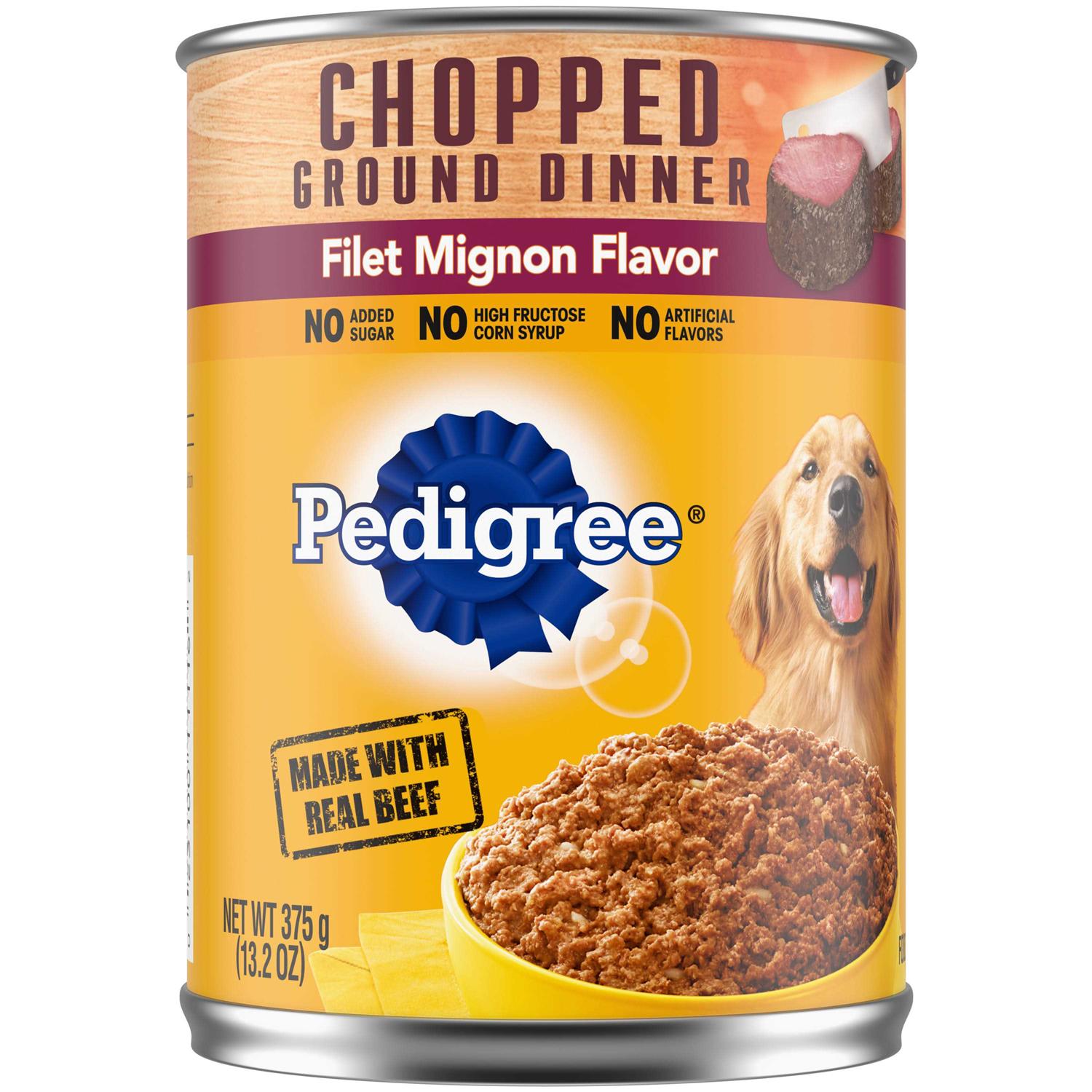 Pedigree Traditional Ground Dinner With Filet Mignon Canned Dog Food - Healthber
