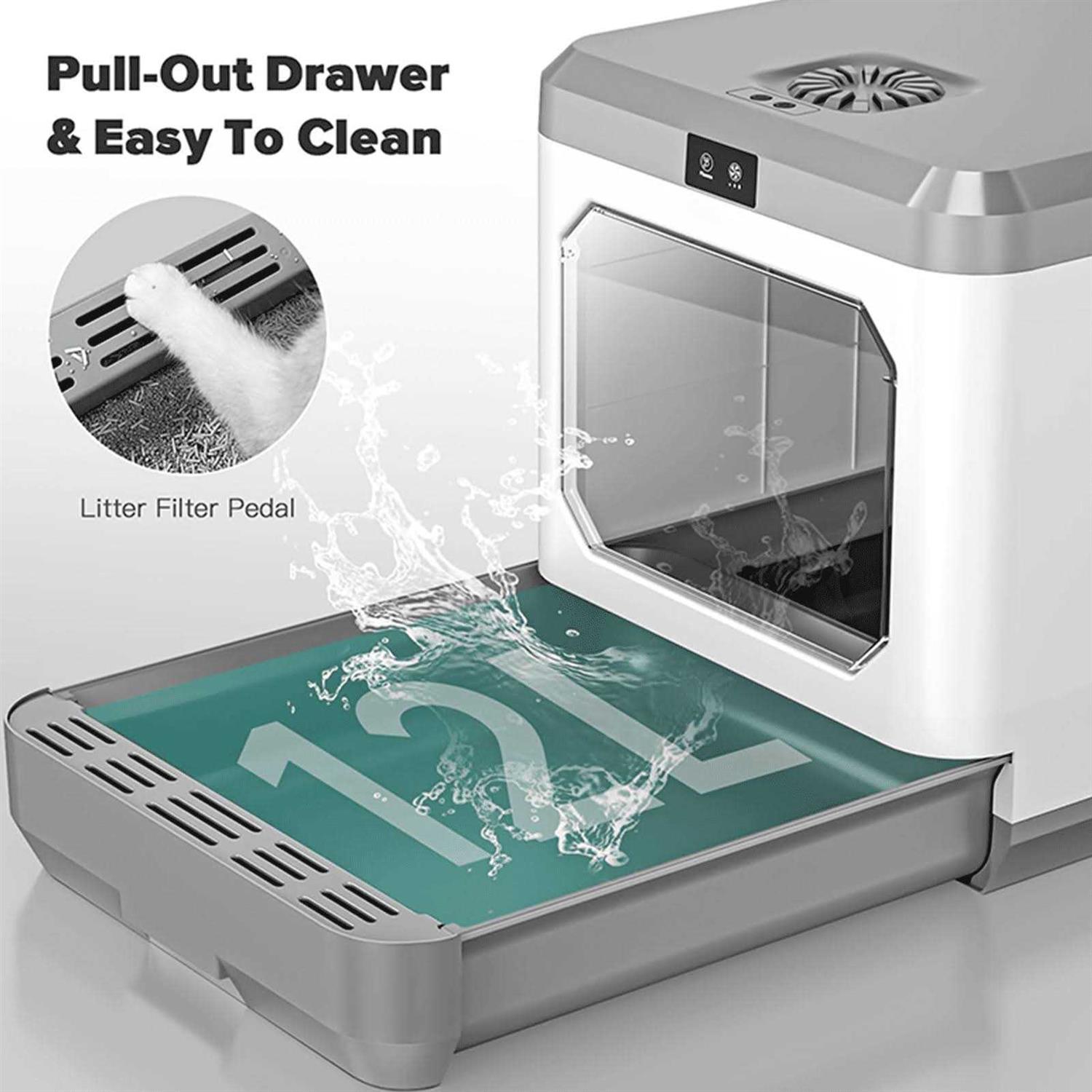 Arcwares Litter Box Large Cat Litter Box Enclosure Furniture Odor Removal - Healthber