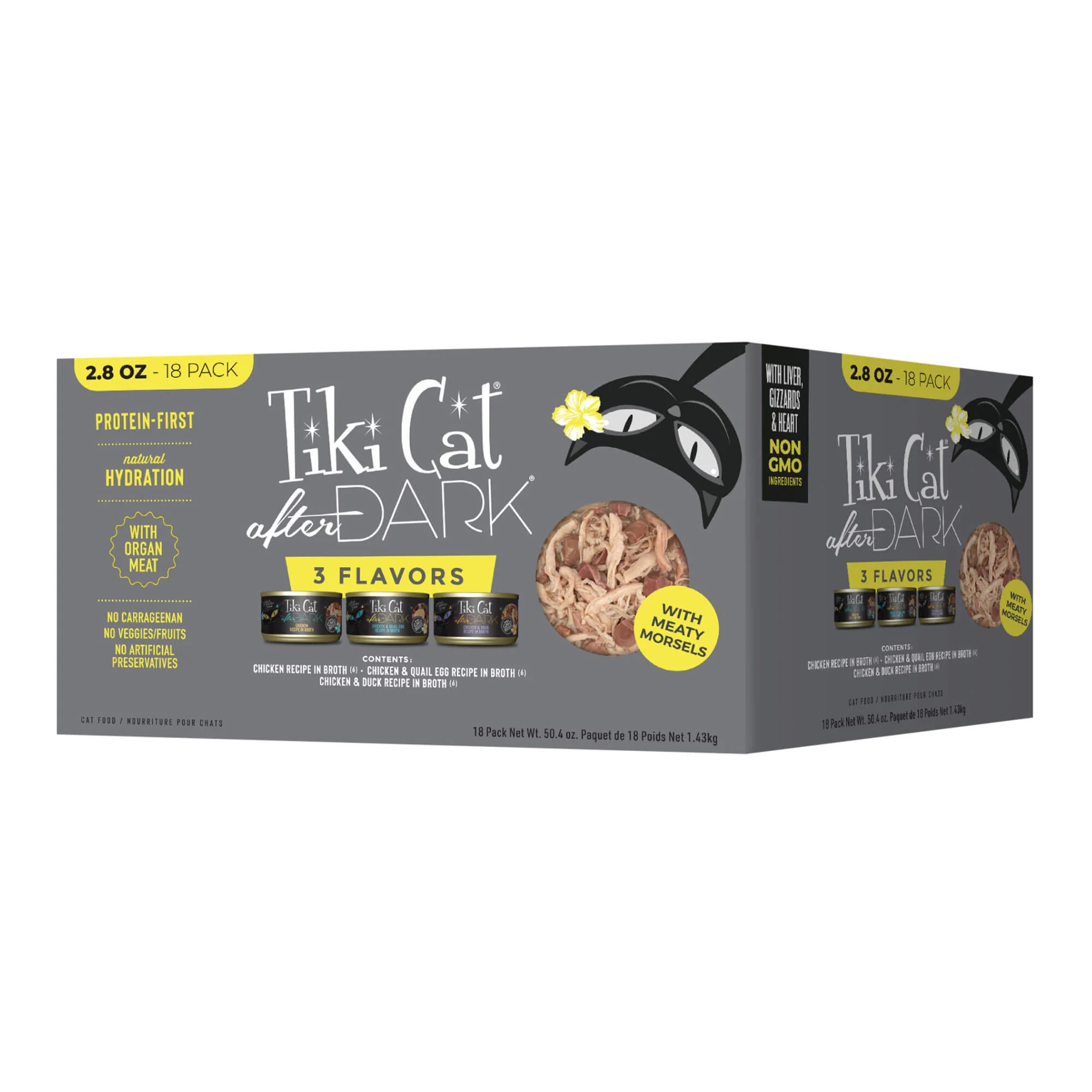 Tiki Cat After Dark Wet Cat Food, Whole Foods Variety Pack, 2.8 oz Cans, 18 ct - Healthber