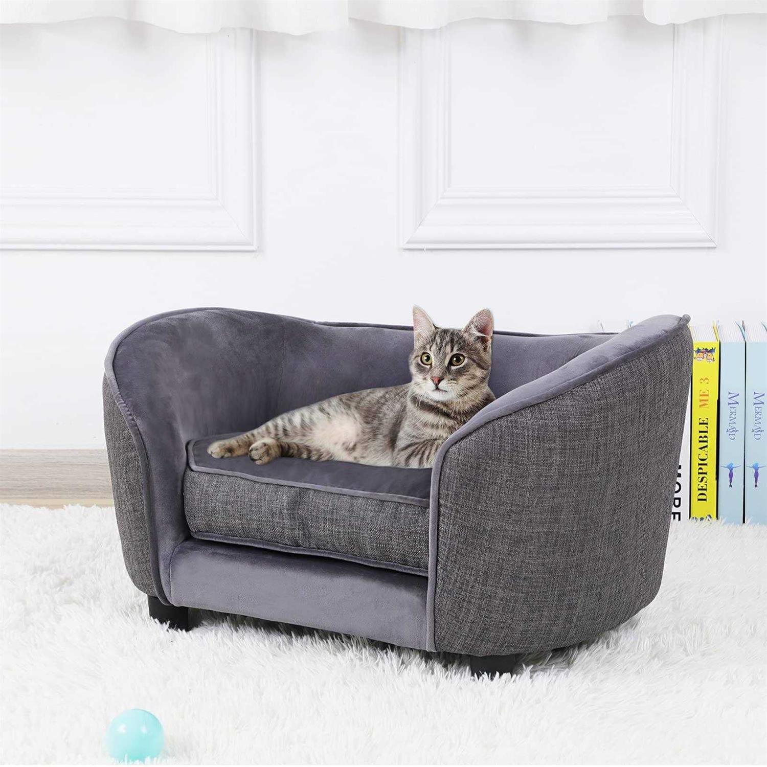 Getifun Pet Bed Sofa Velvet Couch Washable Cushion for Small Dog Cat - Healthber