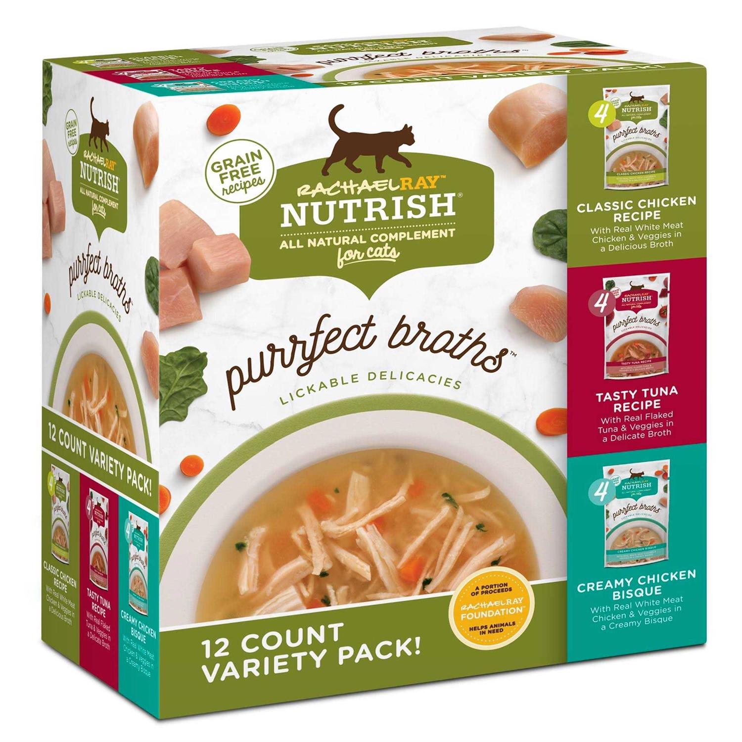 Rachael Ray Nutrish Purrfect Broths Natural Wet Cat Food Variety Pack - Healthber