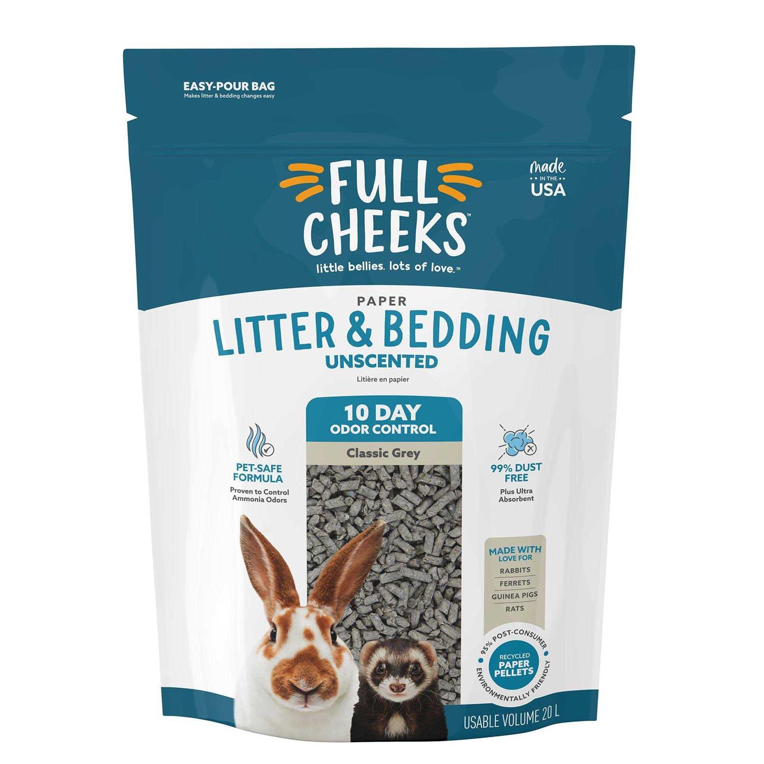 Full Cheeks Odor Control Small Pet Paper Litter and Bedding - Healthber