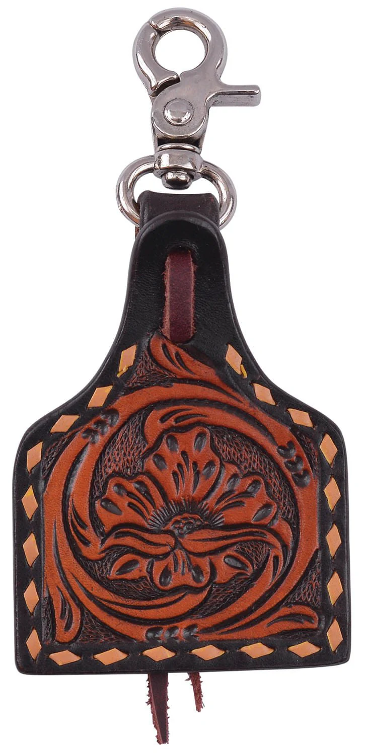 Circle Y Saddle Charm, Floral Ear Tag - Healthber
