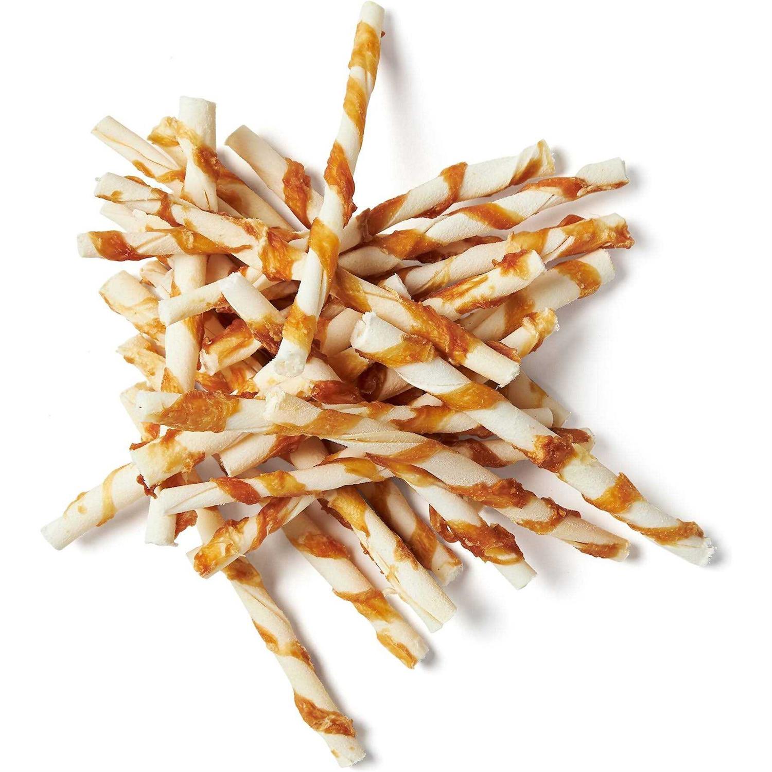 Bones & Chews Chicken Wrapped Rawhide Twist Dog Treats - Healthber