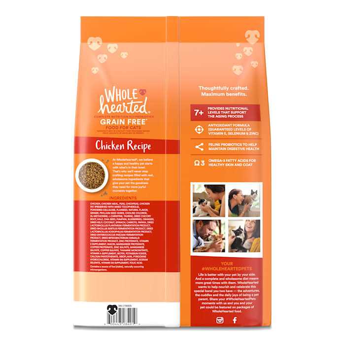 WholeHearted Grain Free Senior Chicken Recipe Dry Cat Food - Healthber