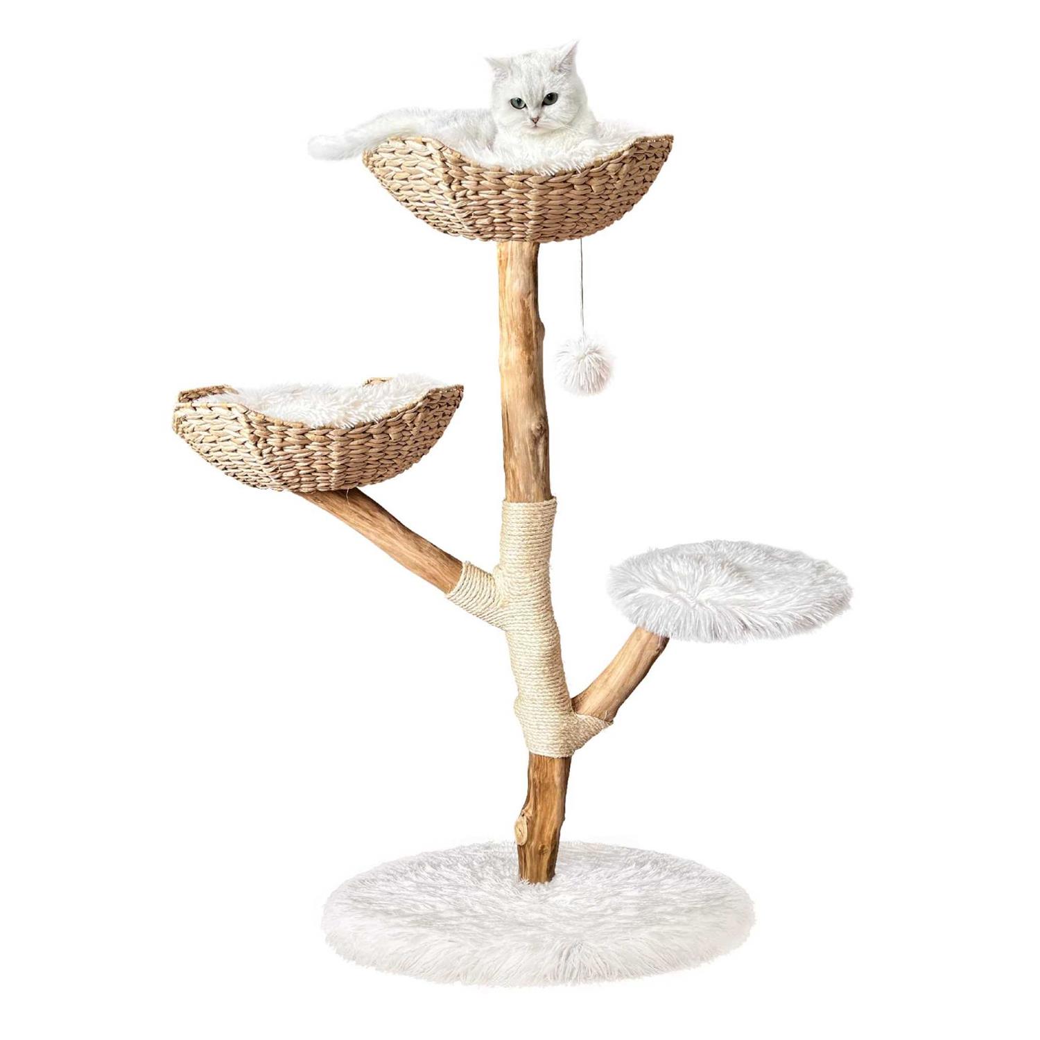 Injollylives Modern Cat Tree Tower Wooden Cat Tower Heavy Duty Cat Trees - Healthber