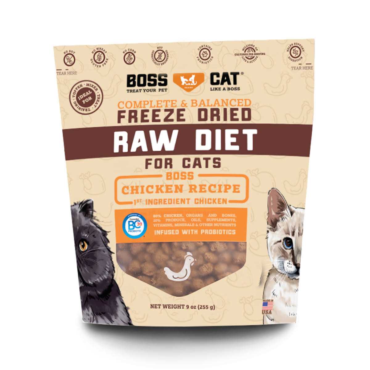 Boss Cat Freeze Dried Raw Chicken 9oz* - Healthber