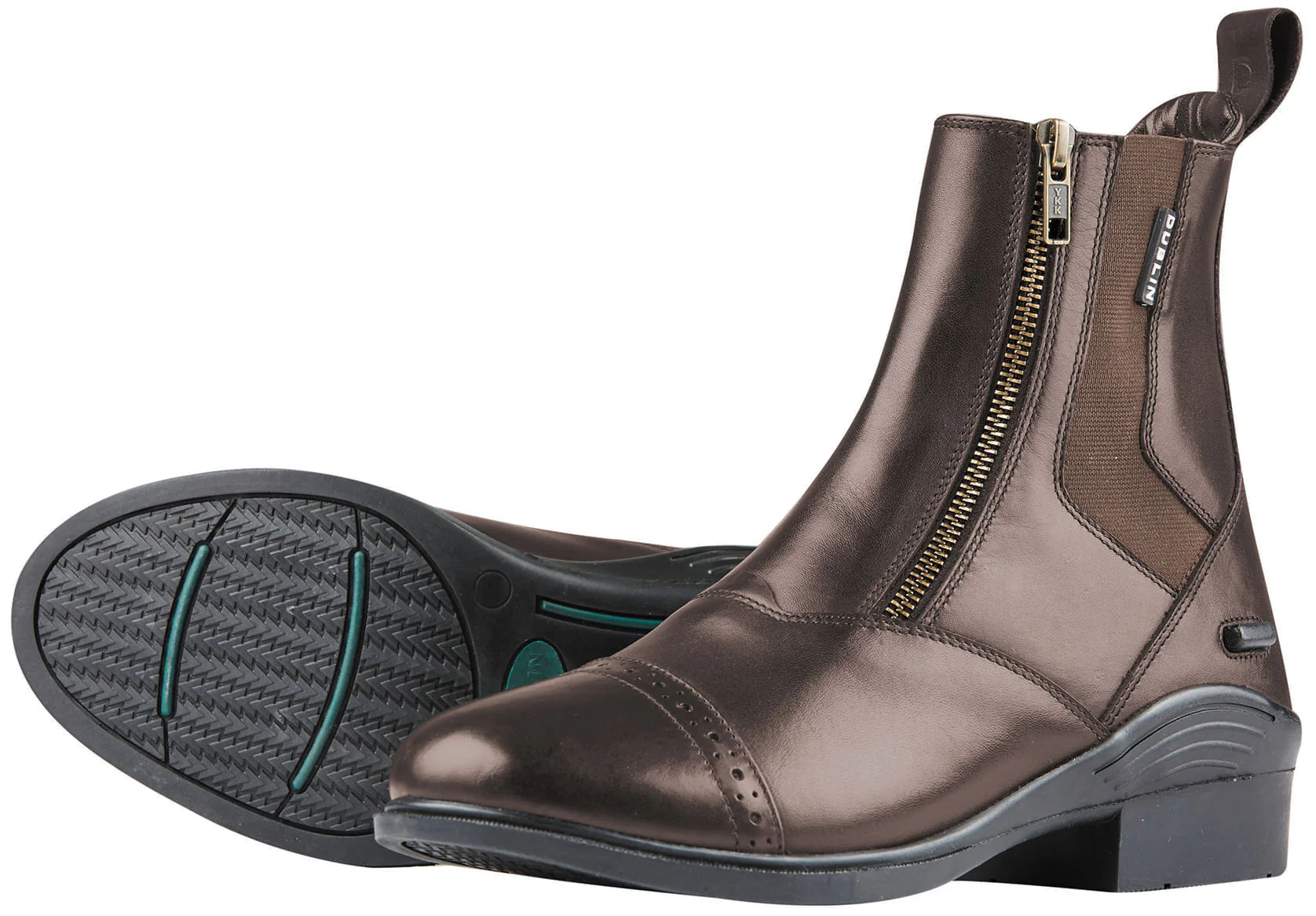 Dublin Evolution Double Zip Front Paddock Boots, Brown - Healthber