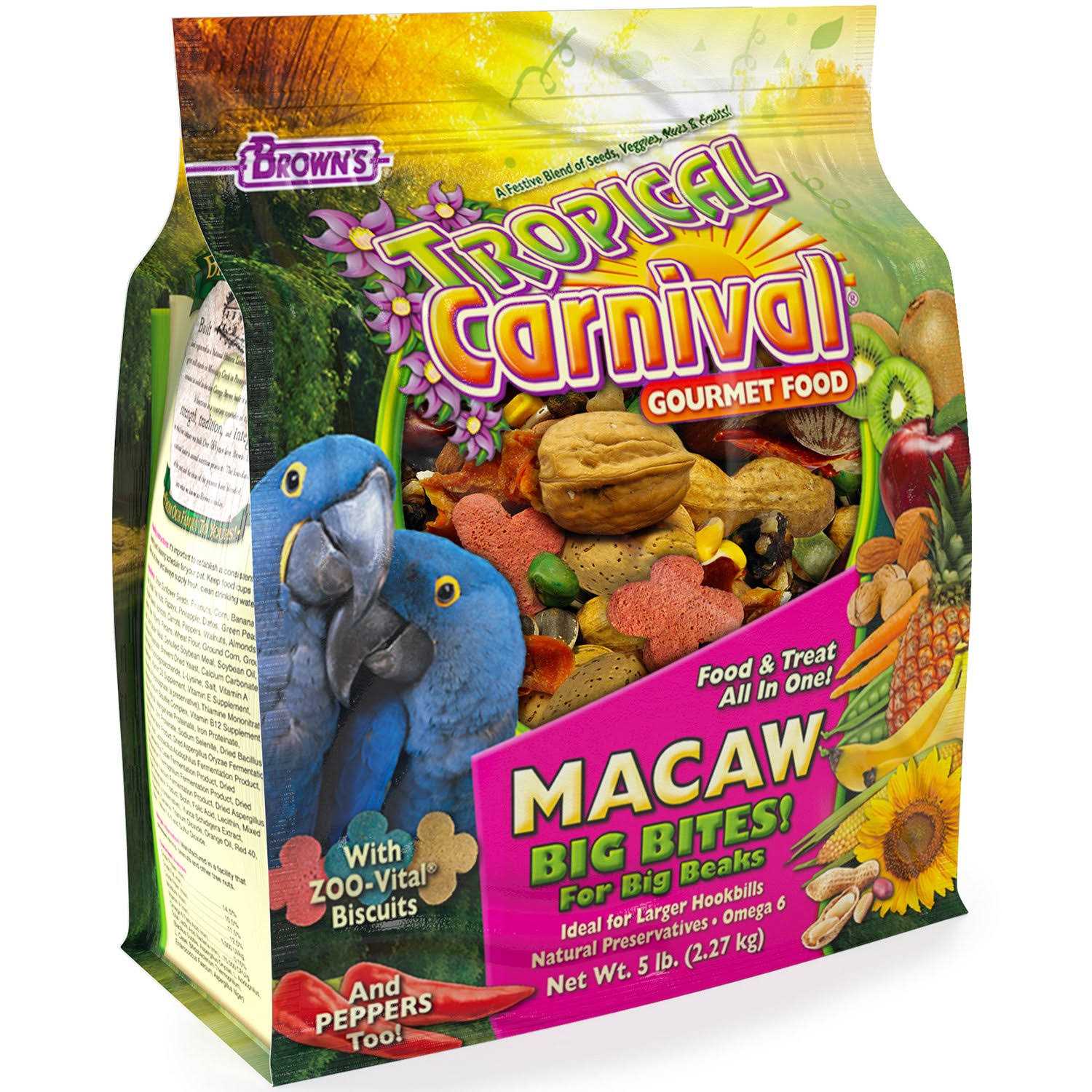 Brown’s Tropical Carnival Gourmet Big Bites Macaw Food - Healthber