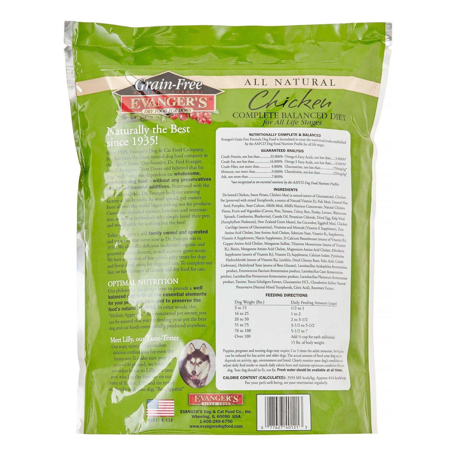 Evanger’s Chicken Sweet Potato & Pumpkin Grain Free Dry Dog Food - Healthber