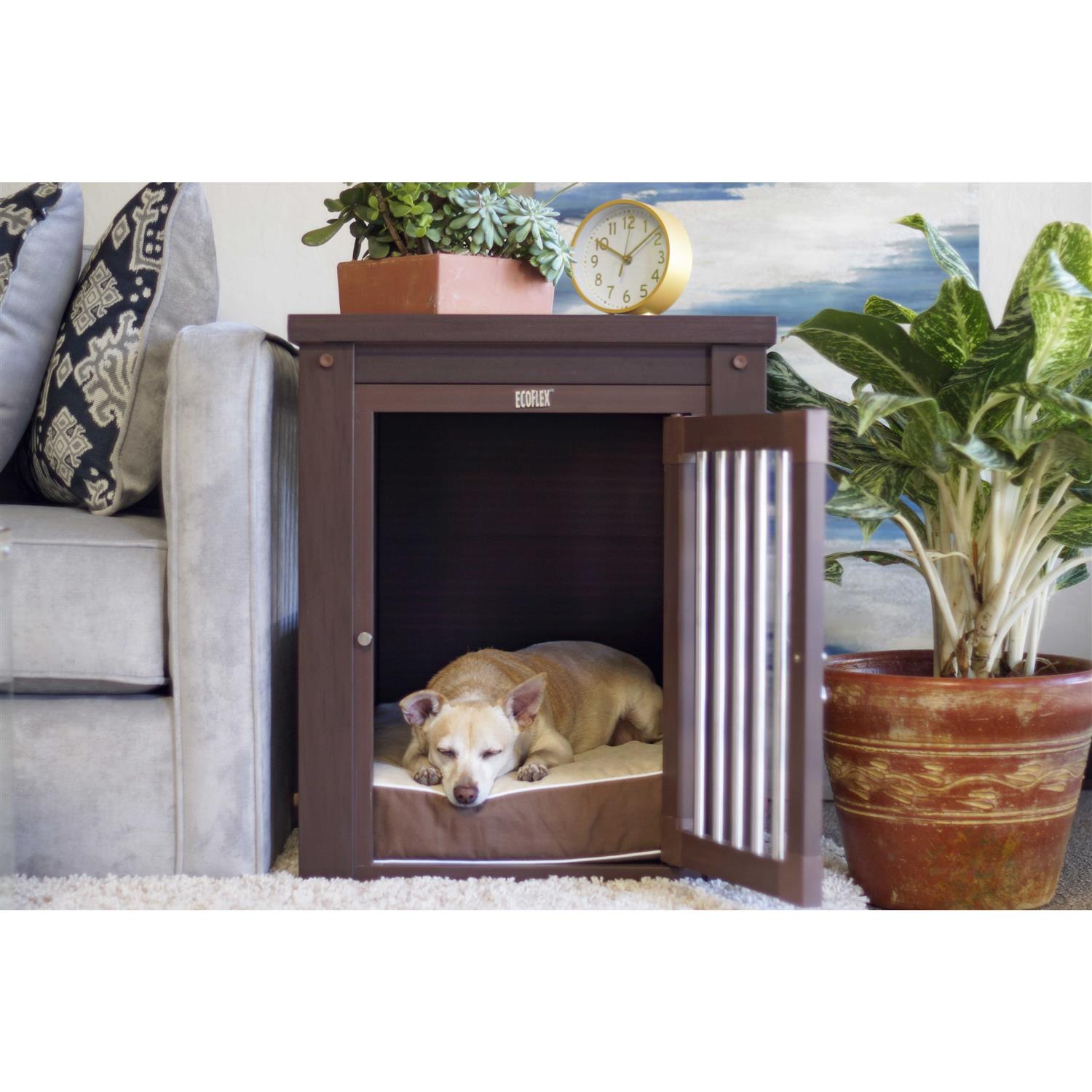 New Age Pet ecoFLEX Single Door Furniture Style Dog Crate & End Table, Russet, 23 inch - Healthber