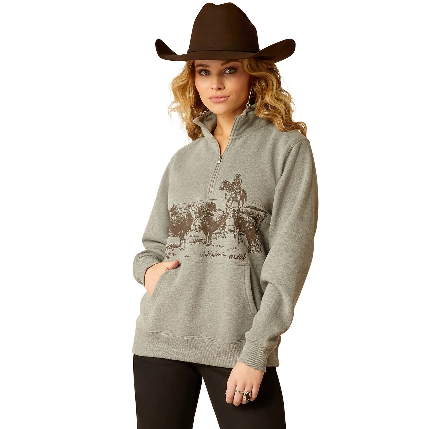 Ariat Women's 1/2 Zip Sweatshirt - Healthber