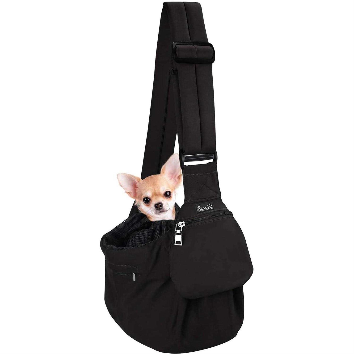 SlowTon Adjustable Hard Bottom Support Cat & Dog Sling - Healthber