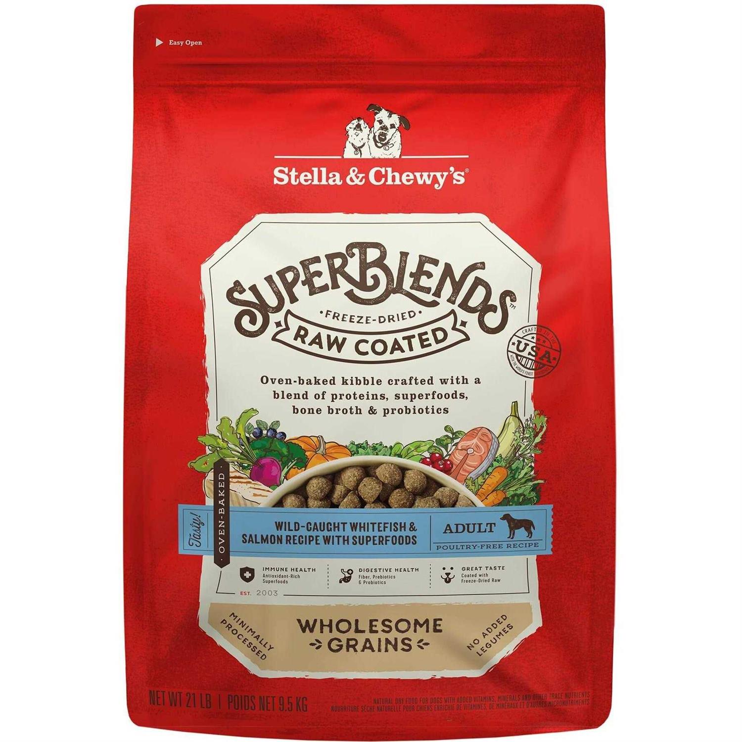 Stella & Chewy’s SuperBlends Raw Wholesome Grains Wild Caught Whitefish & Salmon Recipe with Superfoods - Healthber