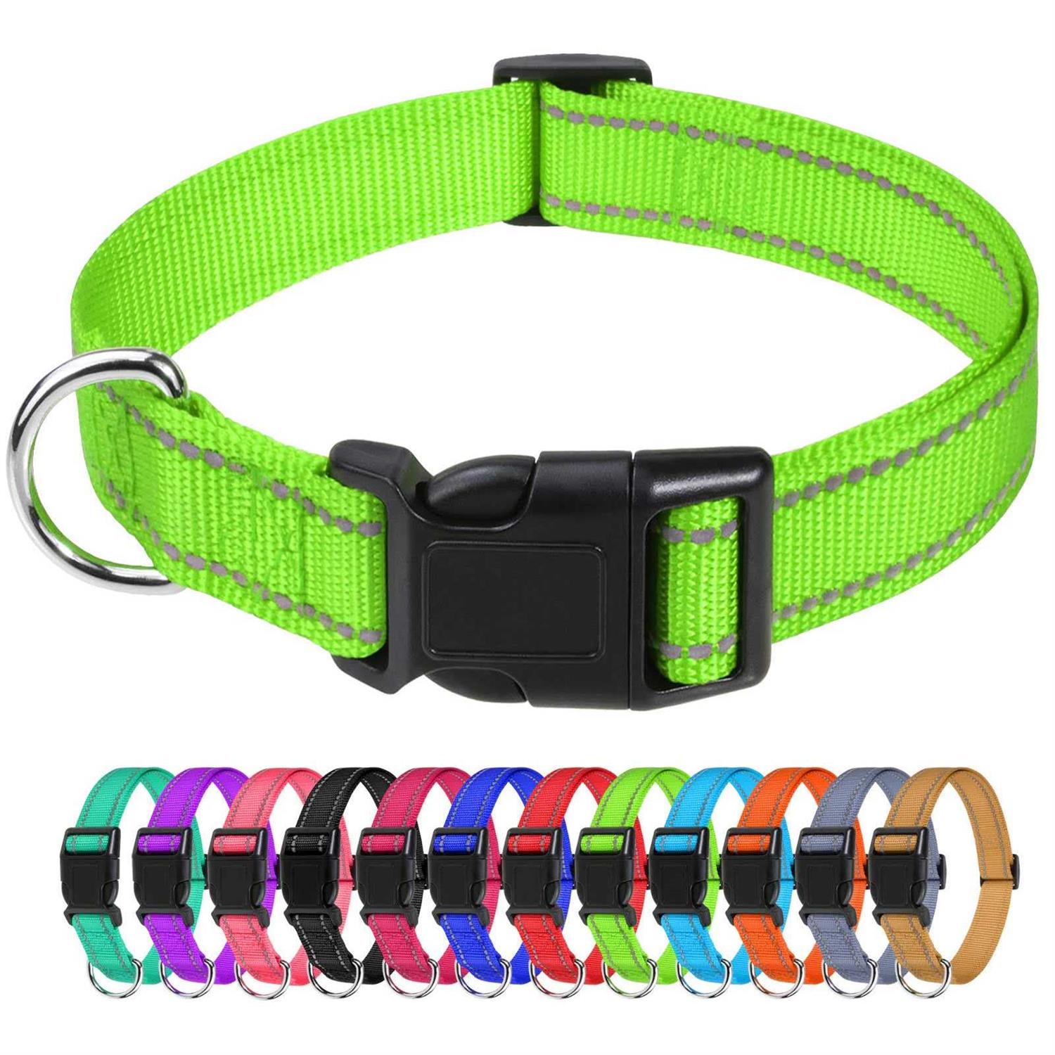 TagME Reflective Nylon Dog Collars Adjustable Classic Dog Collar with Quick Release Buckle Dogs - Healthber