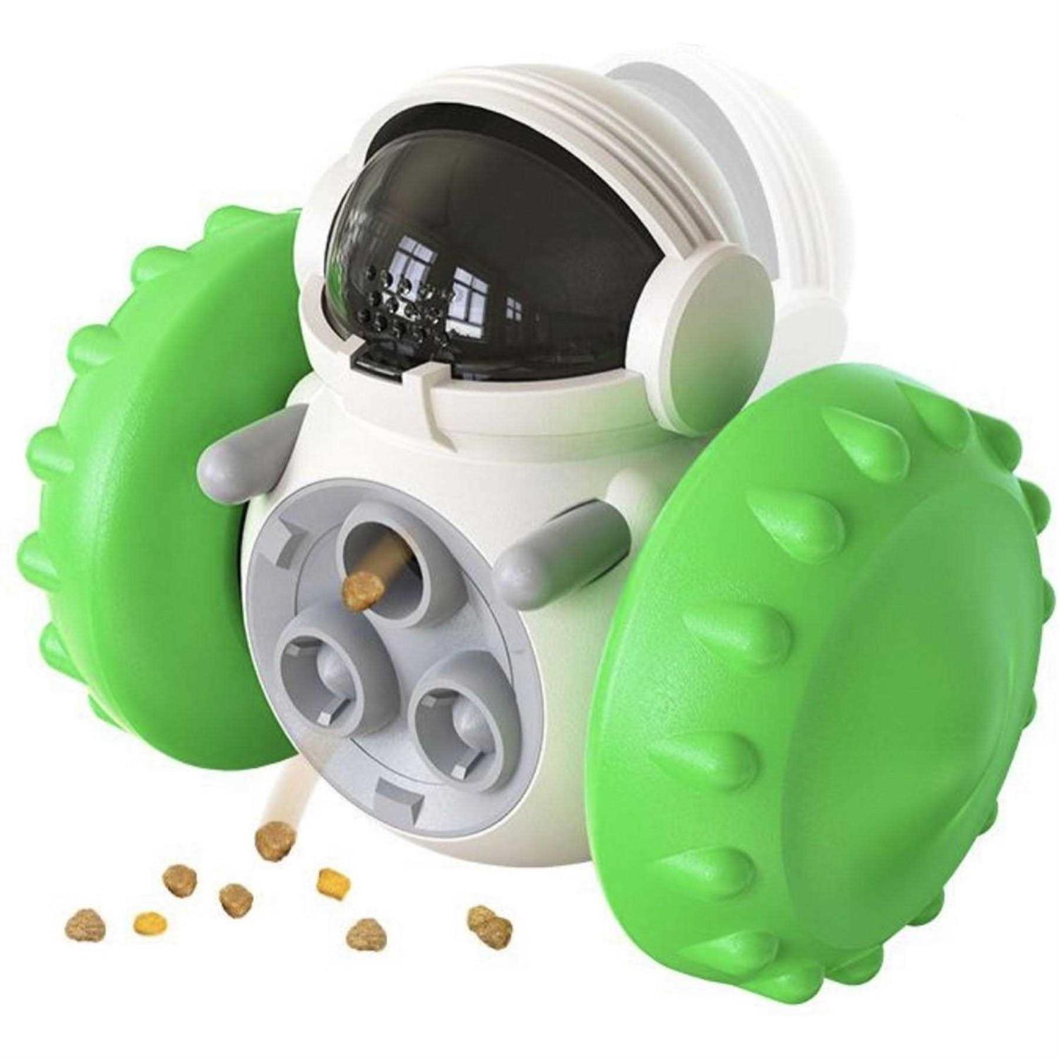 Piggy Poo and Crew Robot Shaped Treat Dispenser Push Toy Game for Your Pet - Healthber