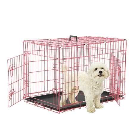 Cl.hpahkl Dog Cage for Large Dogs Indoor, Folding Dog Crates and Kennels Double Door - Healthber