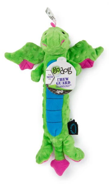 Skinny Green Dragon Dog Toy, Large - Healthber