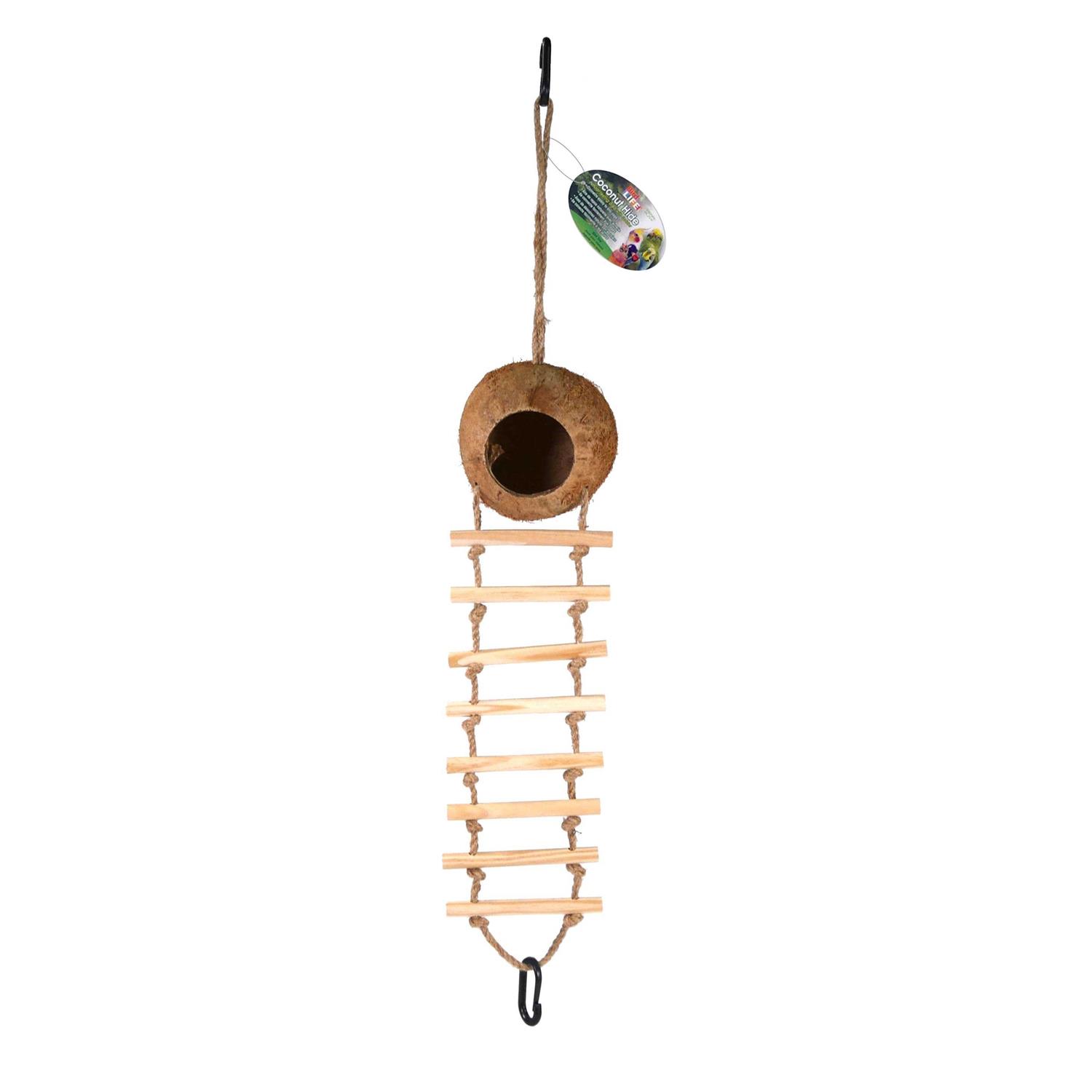 Penn Plax Coconut Coco Hide with Ladder - Healthber