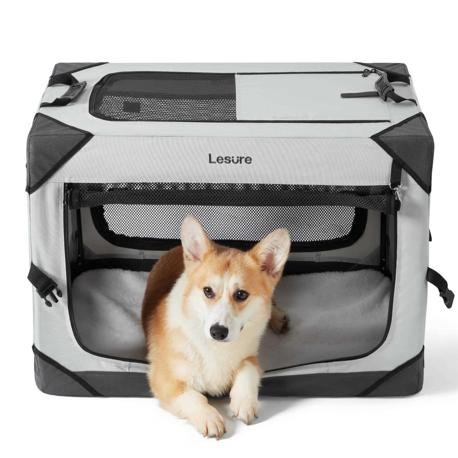 LE SURE Lesure Collapsible Dog Crate Portable Dog Travel Crate Kennel Dog - Healthber