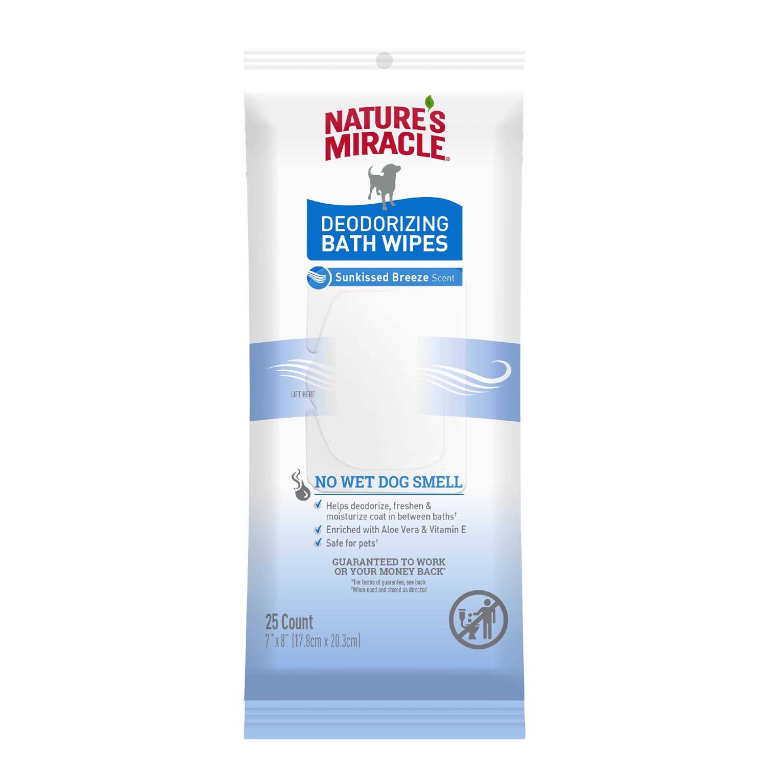 Nature’s Miracle Miracle Deodorizing Bath Wipes for Dogs - Healthber