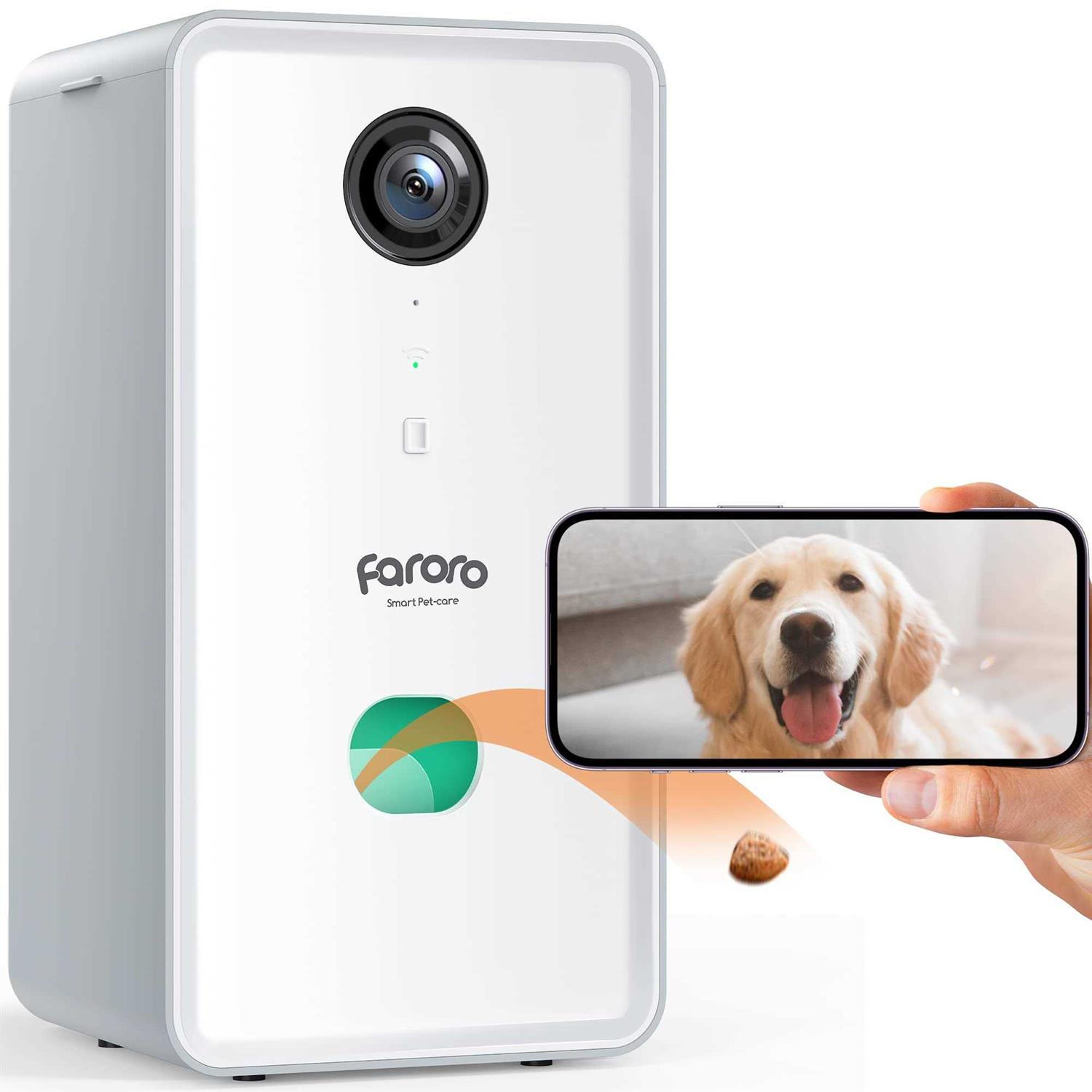 Faroro Dog Camera with Treat Dispenser, 2.4G and 5G WiFi Pet Camera with Two Way Audio and 1080P Full HD Night Vision for Treat Tossing and - Healthber