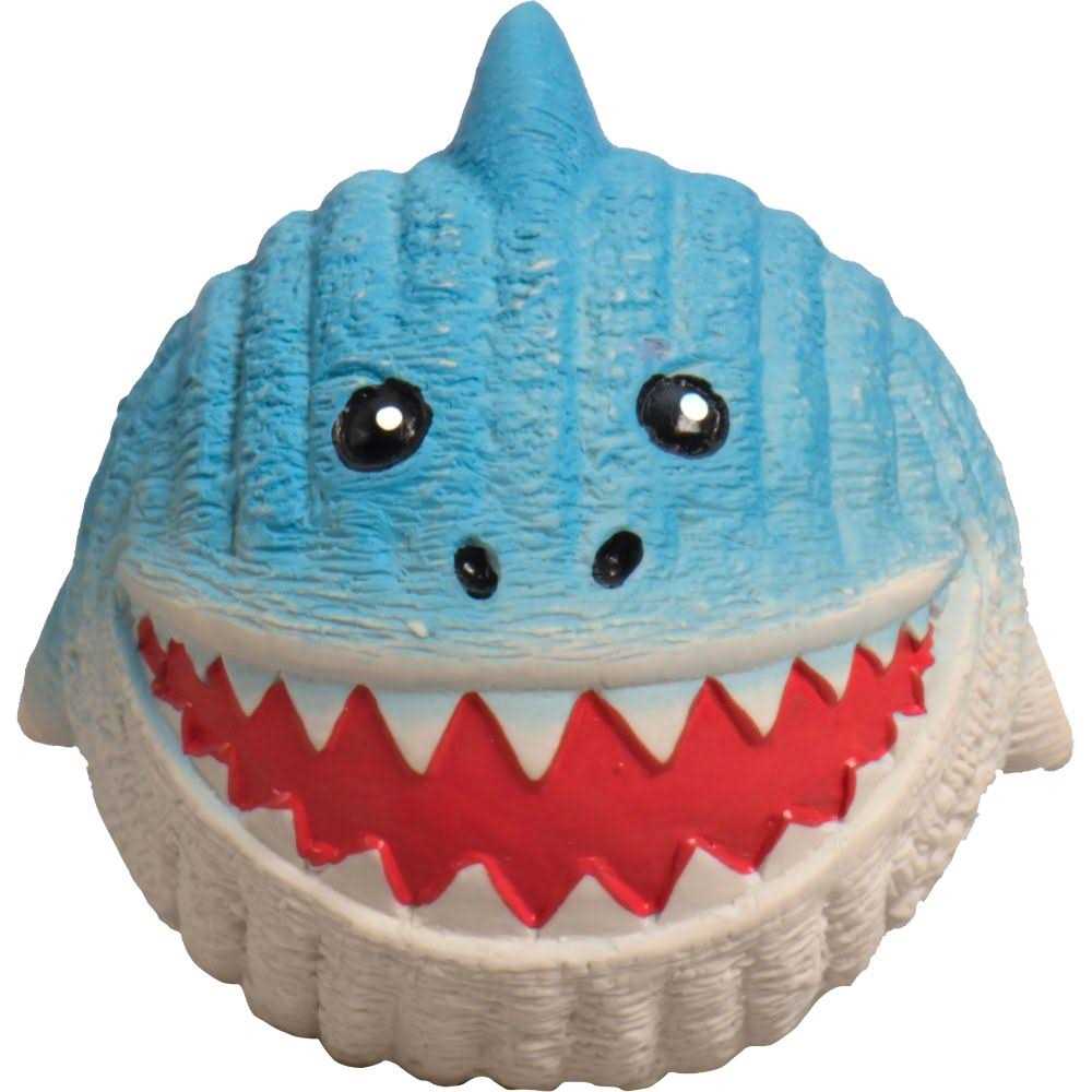 HuggleHounds Finn The Shark Ruff-Tex Ball Dog Toy - Healthber