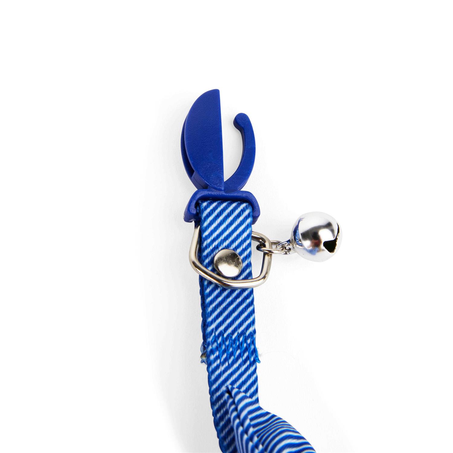 YOULY Blue Seersucker Breakaway Bowtie Kitten Collar - Healthber
