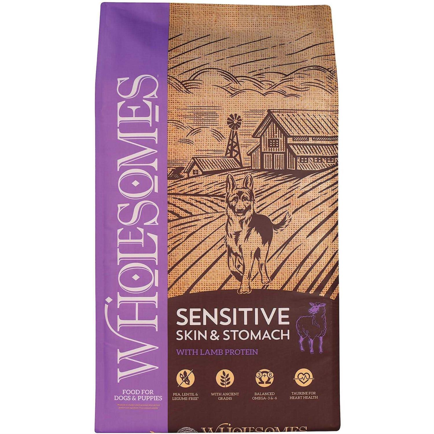 Wholesomes Sensitive Skin & Stomach with Lamb Protein Dry Dog Food - Healthber