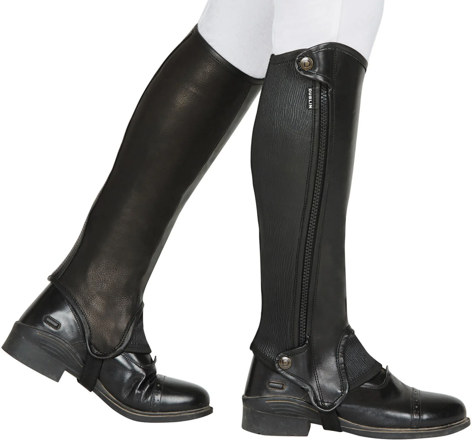 Dublin Evolution Side Zip Half Chaps, Black - Healthber