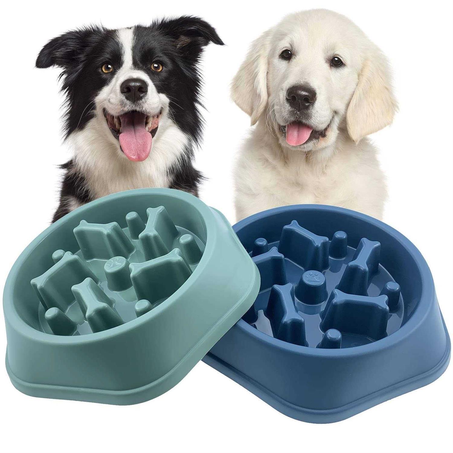 CAISHOW Slow Feeder Dog Bowl Anti Gulping Healthy Eating Interactive Bloat Stop Fun Alternative Non Slip Dog Slow Food Feeding Pet Bowl Slow Eating - Healthber